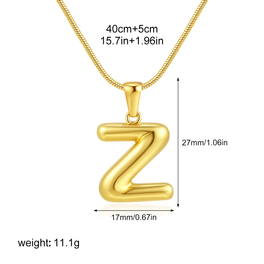 Chubby Bubble Gold Alphabet Pendant