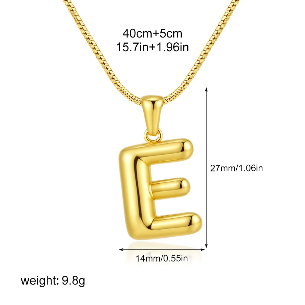 Chubby Bubble Gold Alphabet Pendant