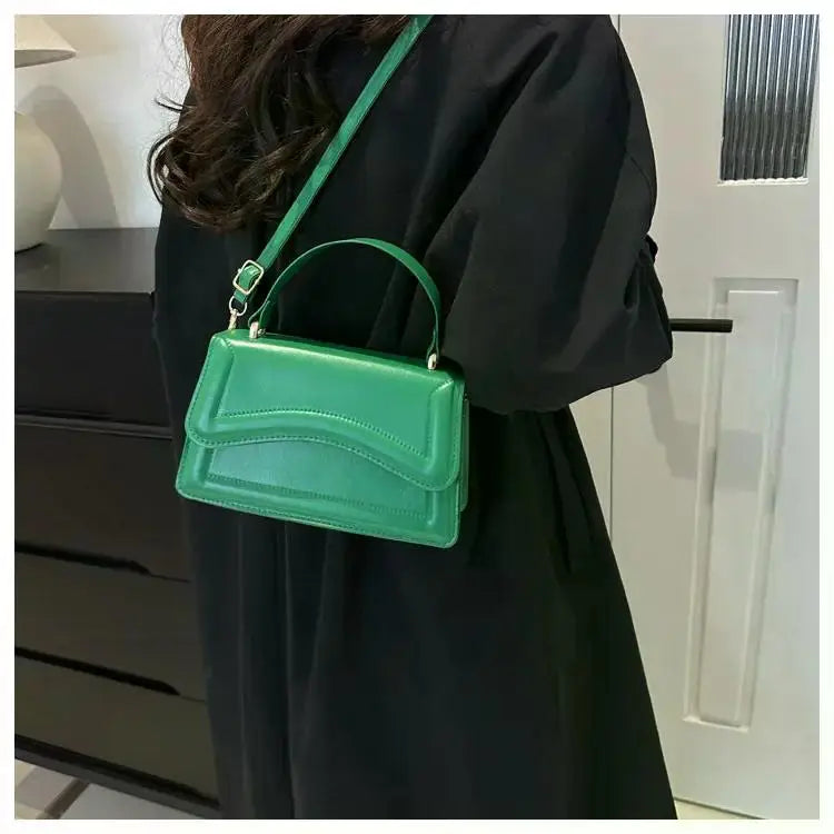 Curved Chic Crossbody PU Leather Handbag