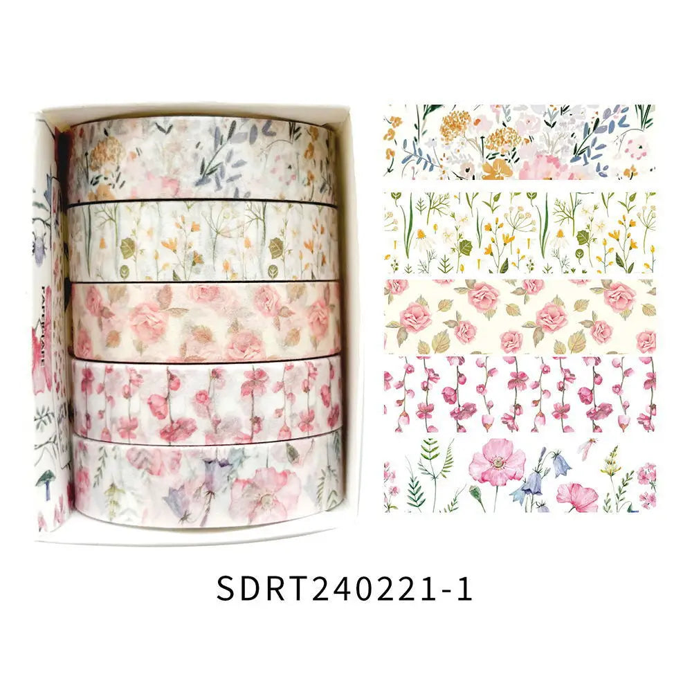 Vintage Bloom Floral Washi Tape Set