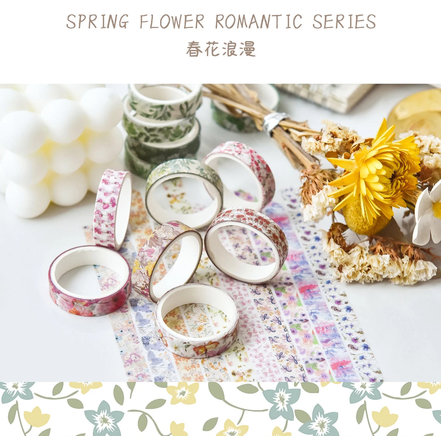 Vintage Bloom Floral Washi Tape Set