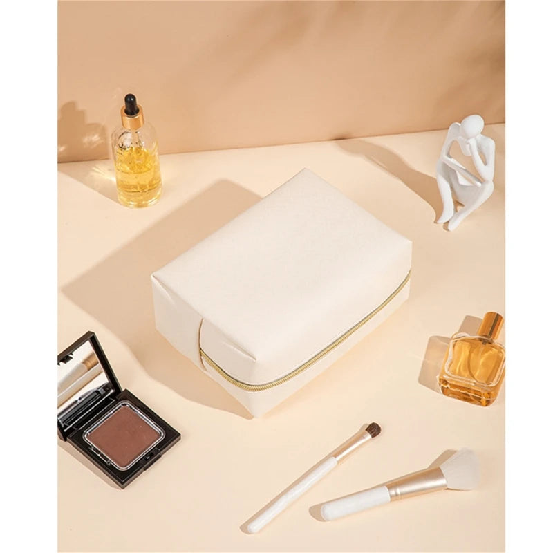 Golden Hour PU Leather Cosmetic Pouch