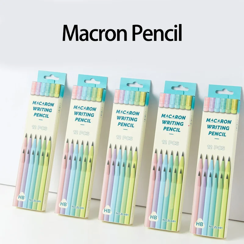 Sweet Macaron HB Pencil Set