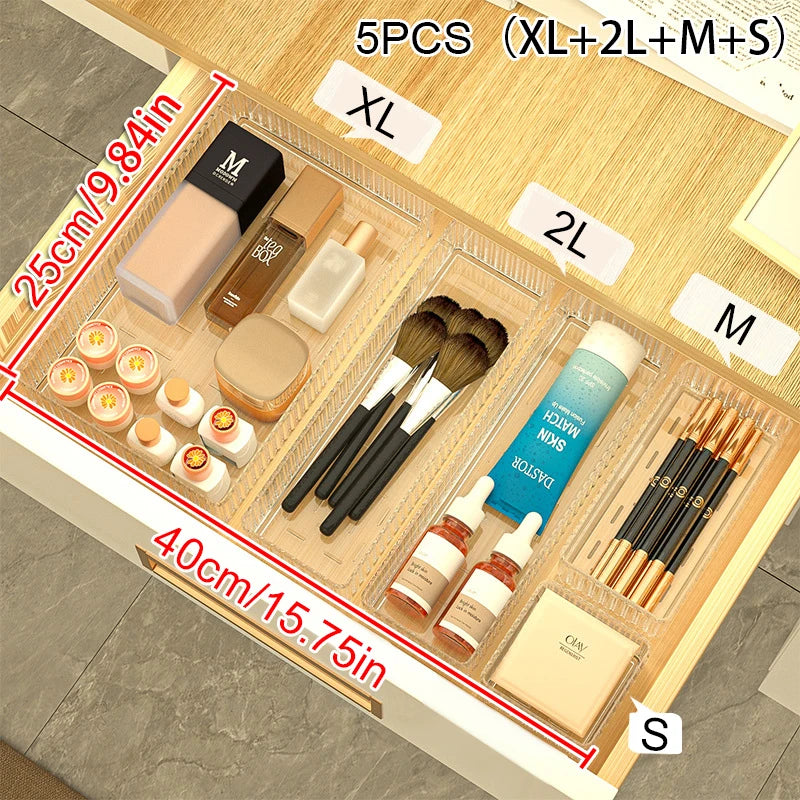 Glam Grid Multi-Compartment Drawer Organizers
