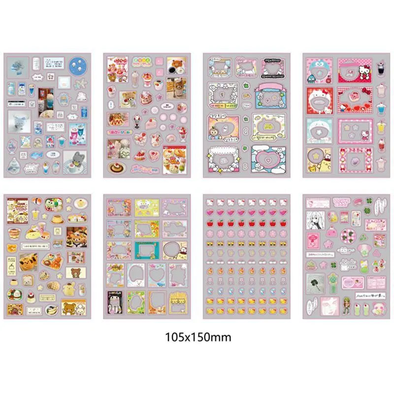 Fluffy Bears & Sweet Things Y2K Glitter Laser Sticker Sheets
