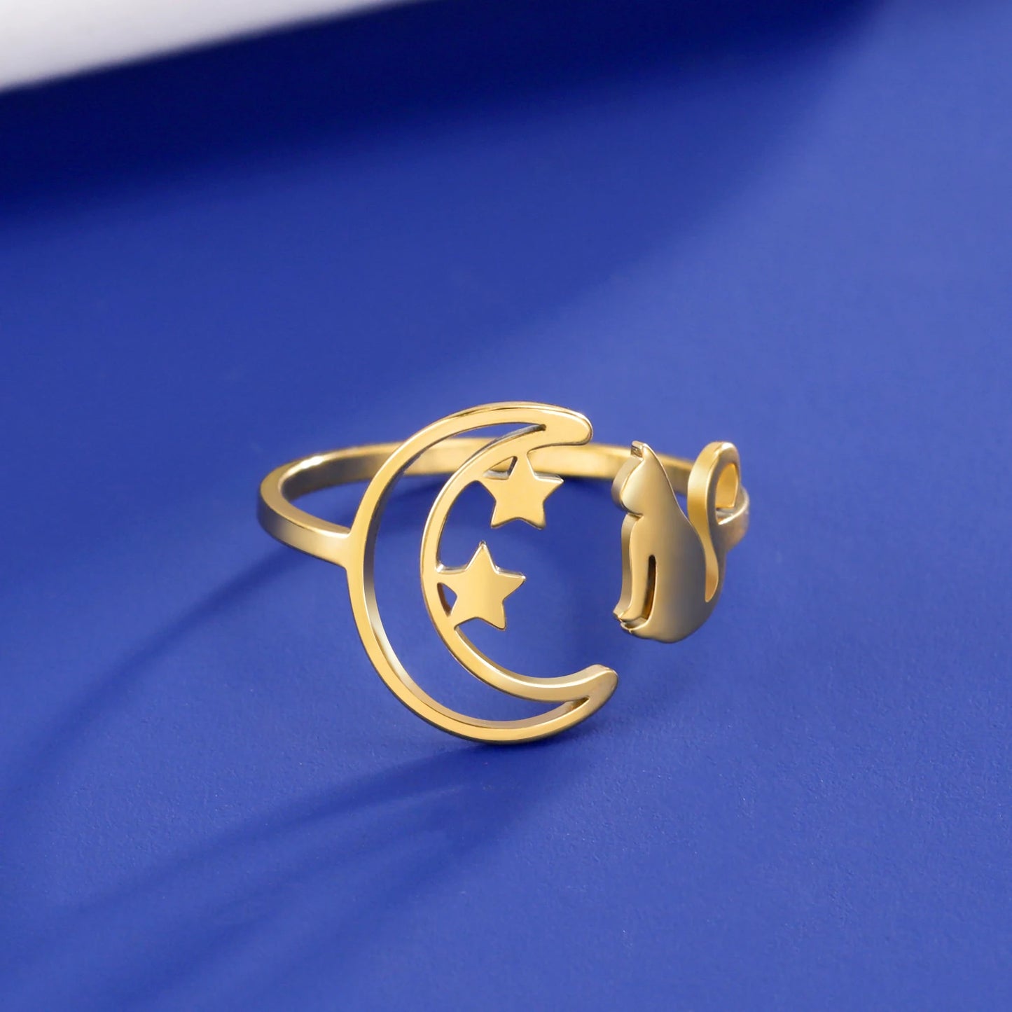 Moonbeam & Stardust Meow Stainless Steel Ring