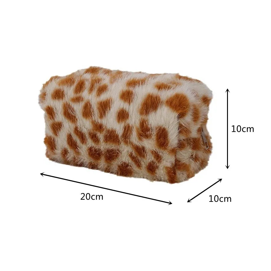 Fuzzy Safari Makeup Pouch