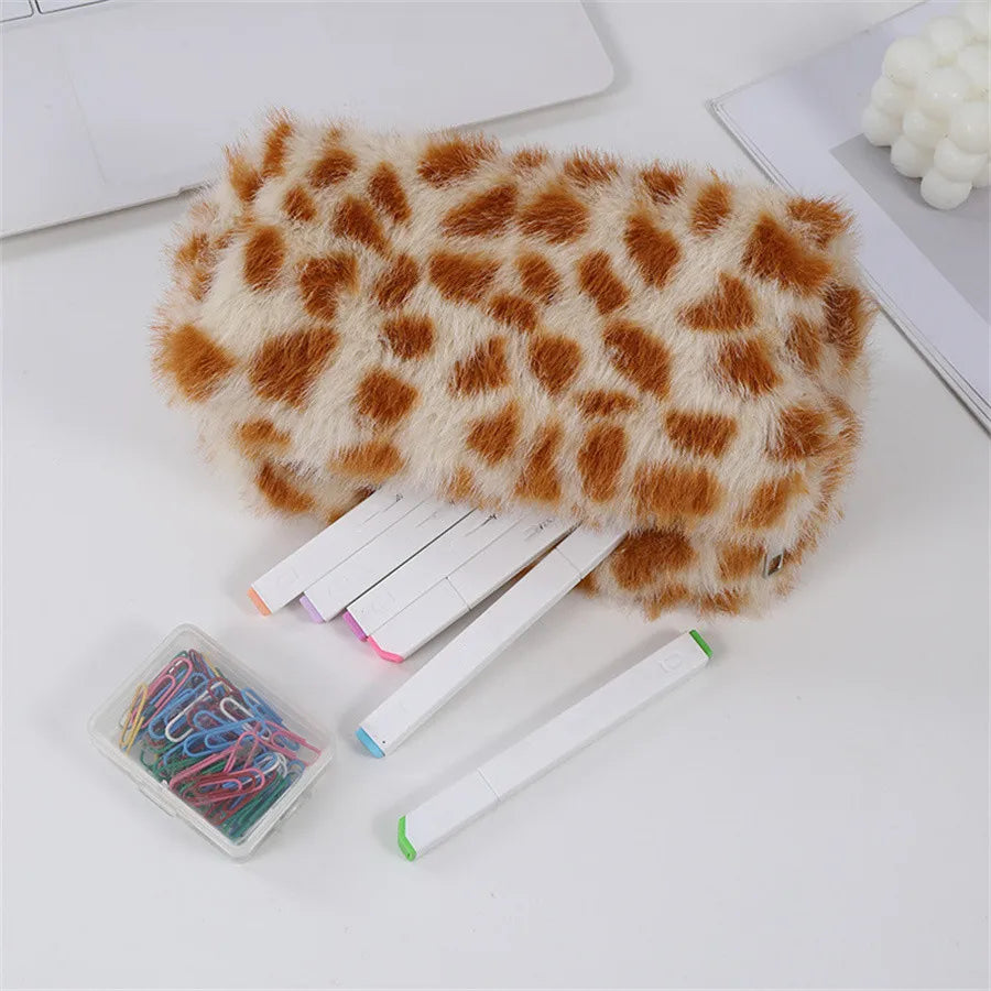 Fuzzy Safari Makeup Pouch
