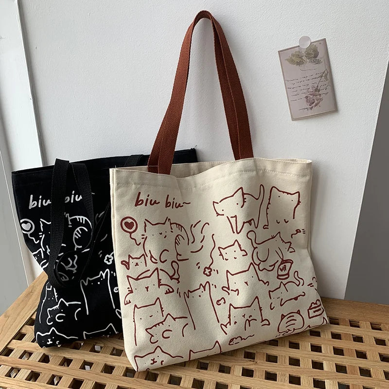 Meow & Friends Tote Canvas Tote Bag