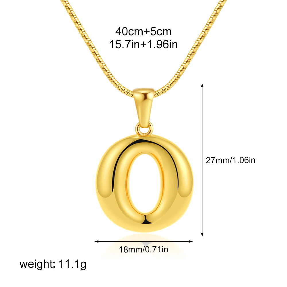 Chubby Bubble Gold Alphabet Pendant