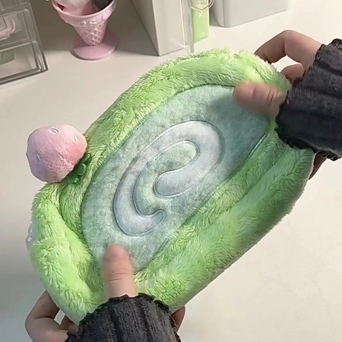 Matcha Roll Cake Plushie Pencil Case