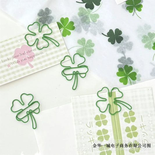 Four-Leaf Lucky Clover Paper Clips