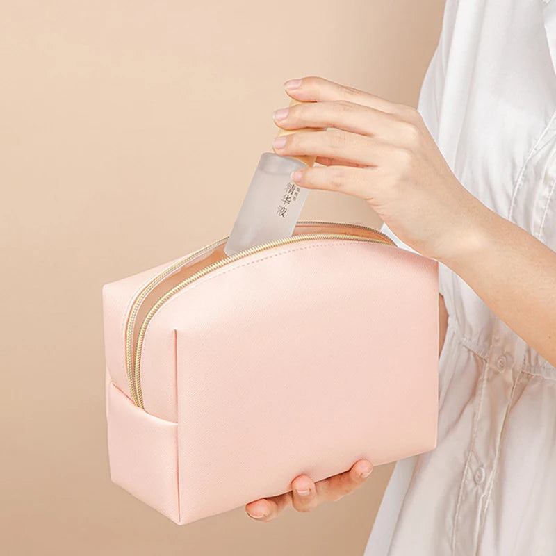 Golden Hour PU Leather Cosmetic Pouch