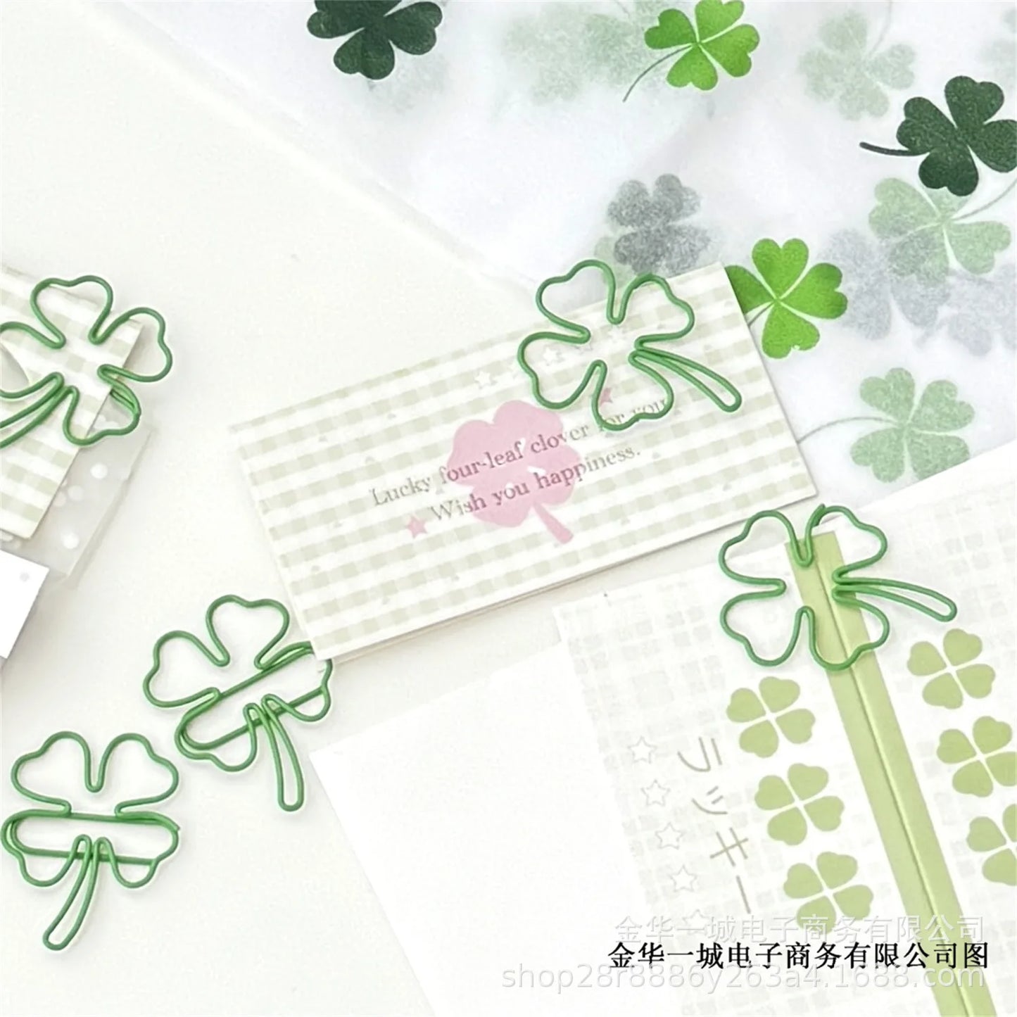 Four-Leaf Lucky Clover Paper Clips