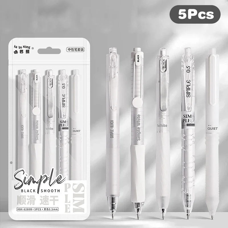 Smooth Scribble Monochrome Minimalist Gel Pen Set