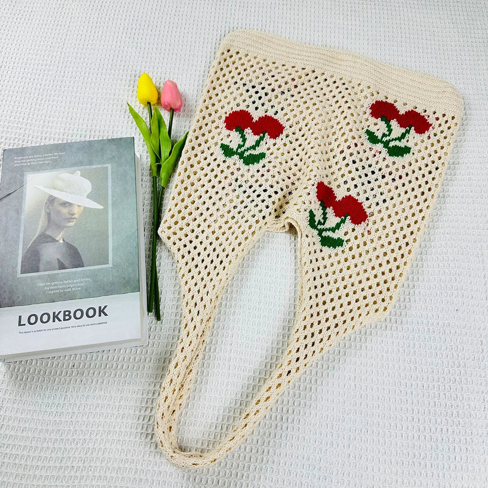 Berry Sweet Crochet Tote Bag