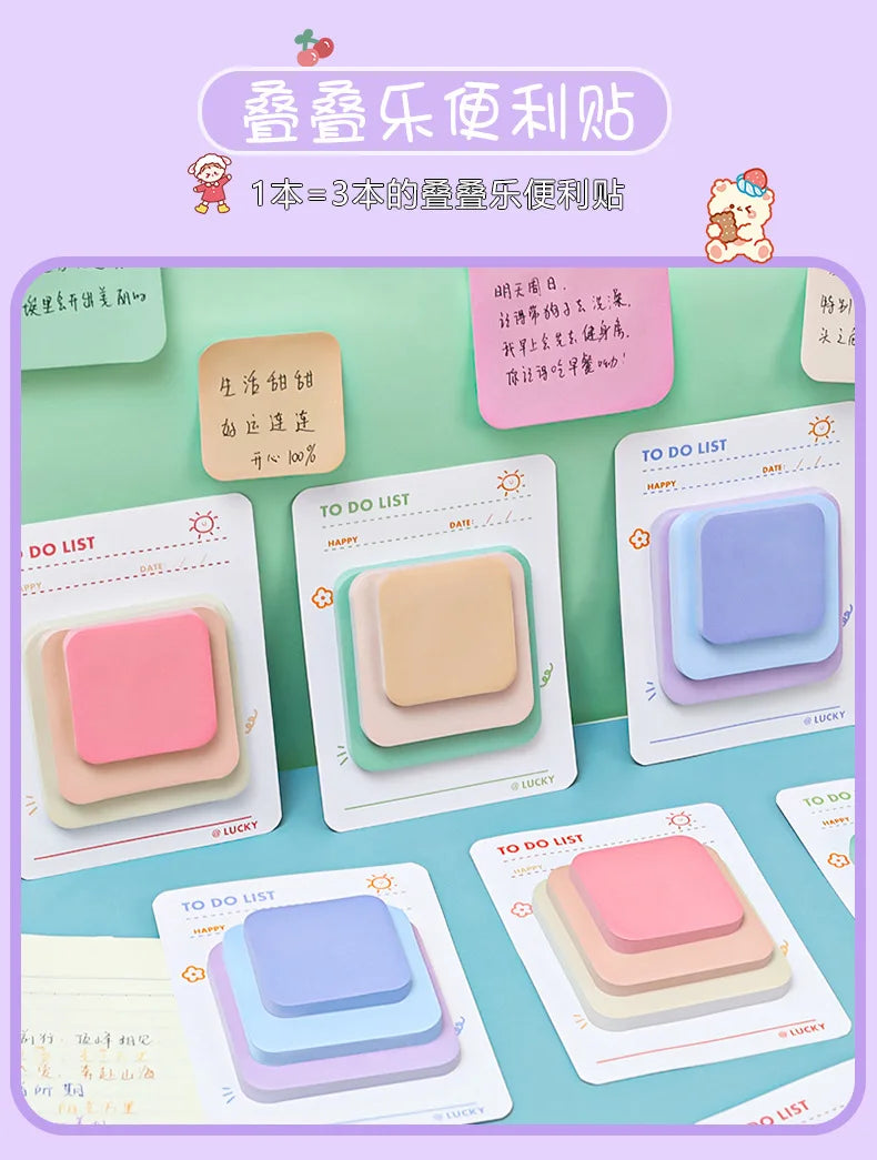 Pastel Stack Sticky Notes (3-Size)