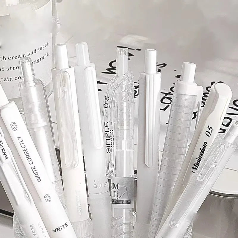 Smooth Scribble Monochrome Minimalist Gel Pen Set