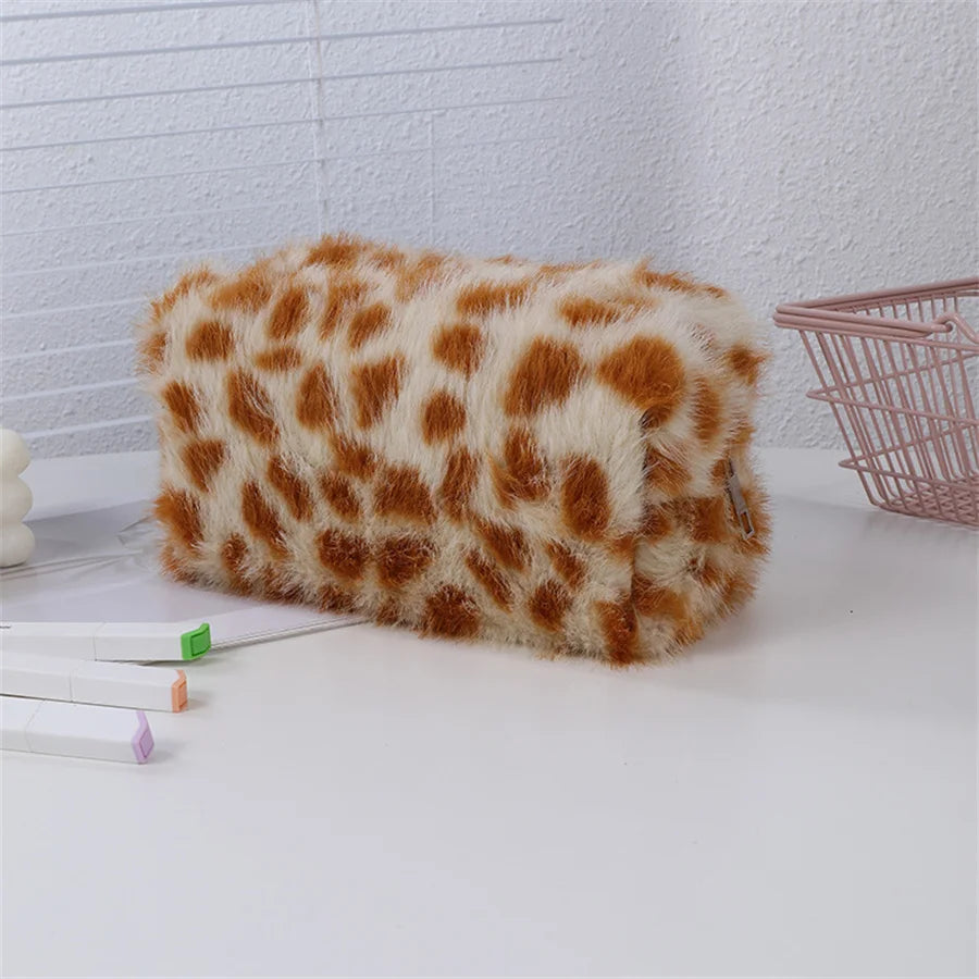 Fuzzy Safari Makeup Pouch