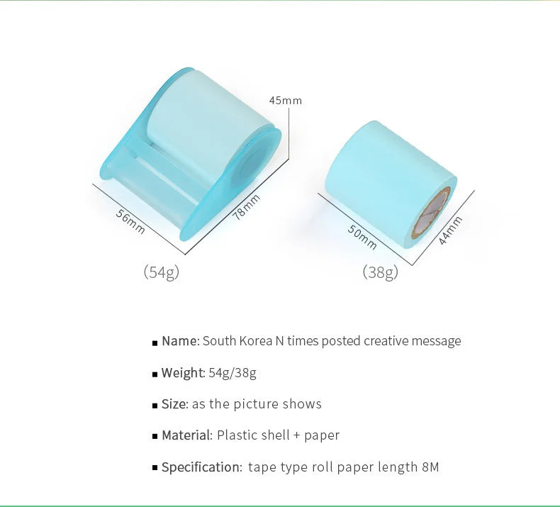 Peelie Pals Pastel Roller Sticky Notes (with Dispenser)