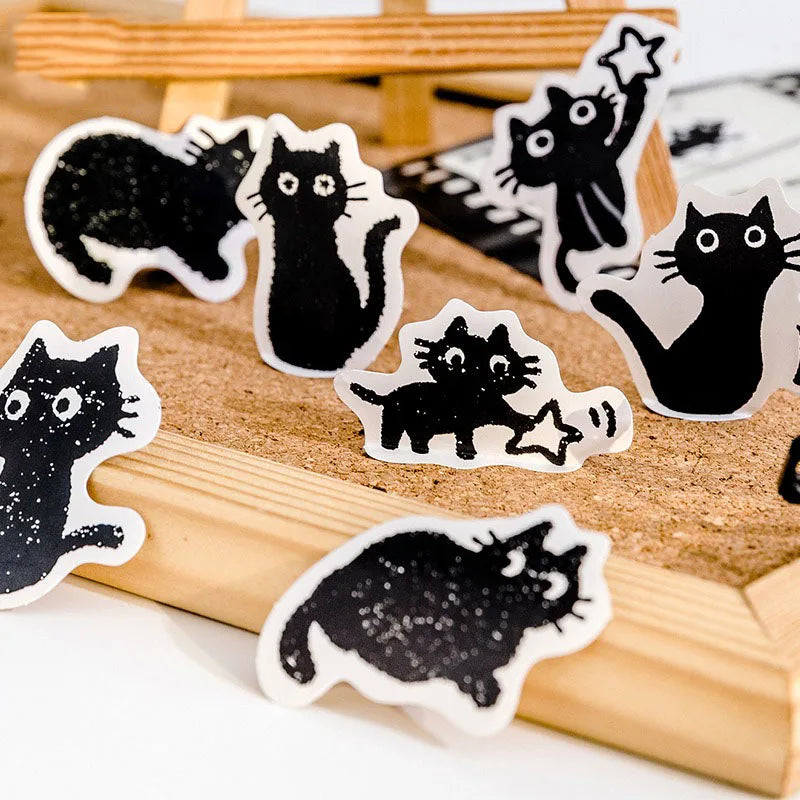 Mystical Black Cat Aesthetic Stickers