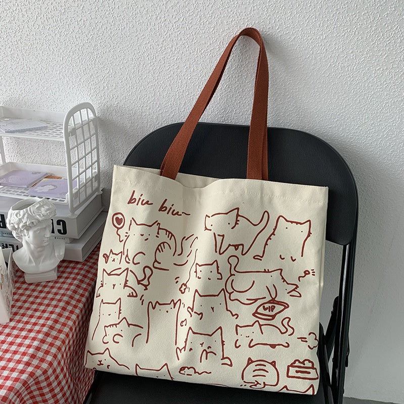 Meow & Friends Tote Canvas Tote Bag