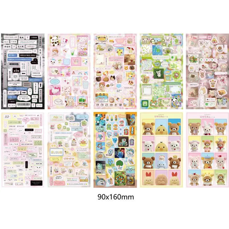 Fluffy Bears & Sweet Things Y2K Glitter Laser Sticker Sheets
