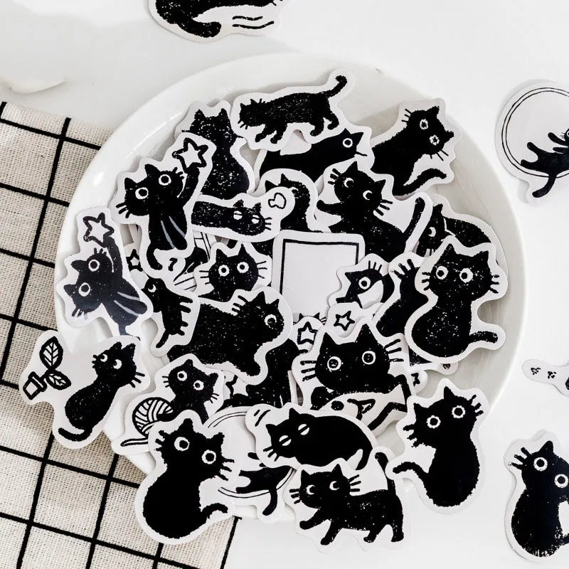 Mystical Black Cat Aesthetic Stickers