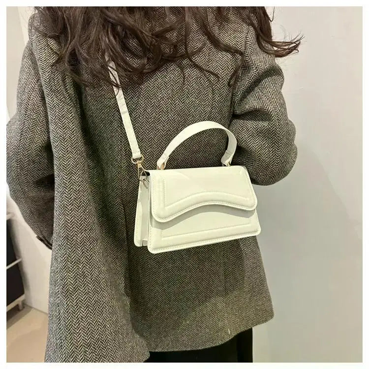 Curved Chic Crossbody PU Leather Handbag
