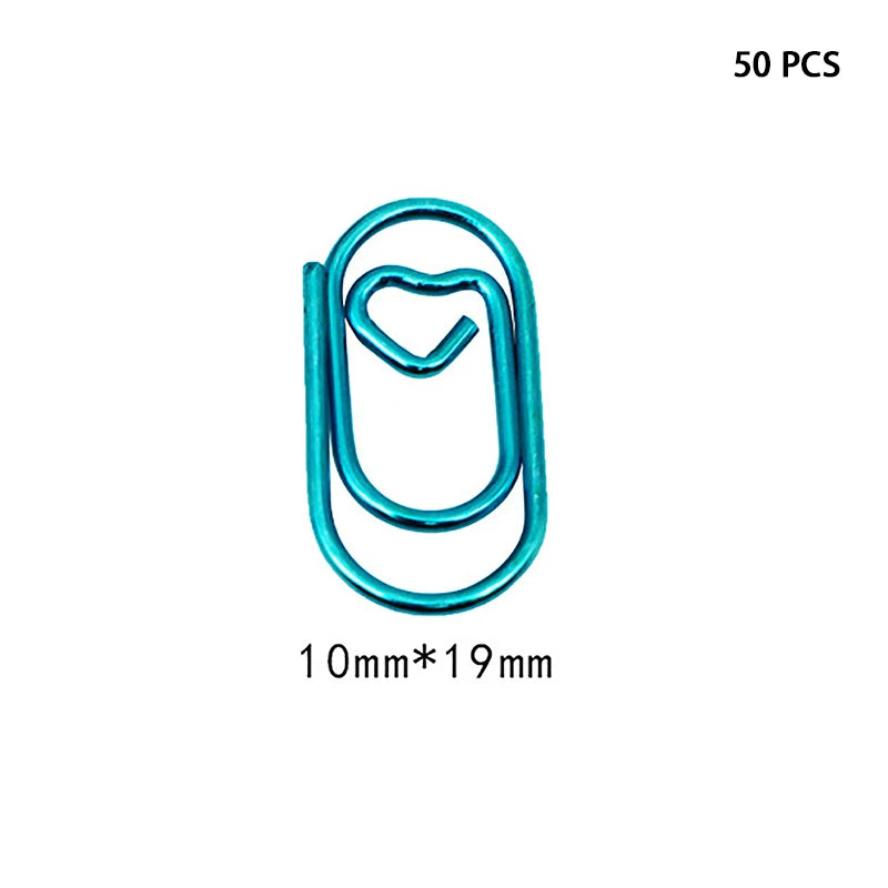 Mini Heart-Shaped Rainbow Chrome Paper Clips