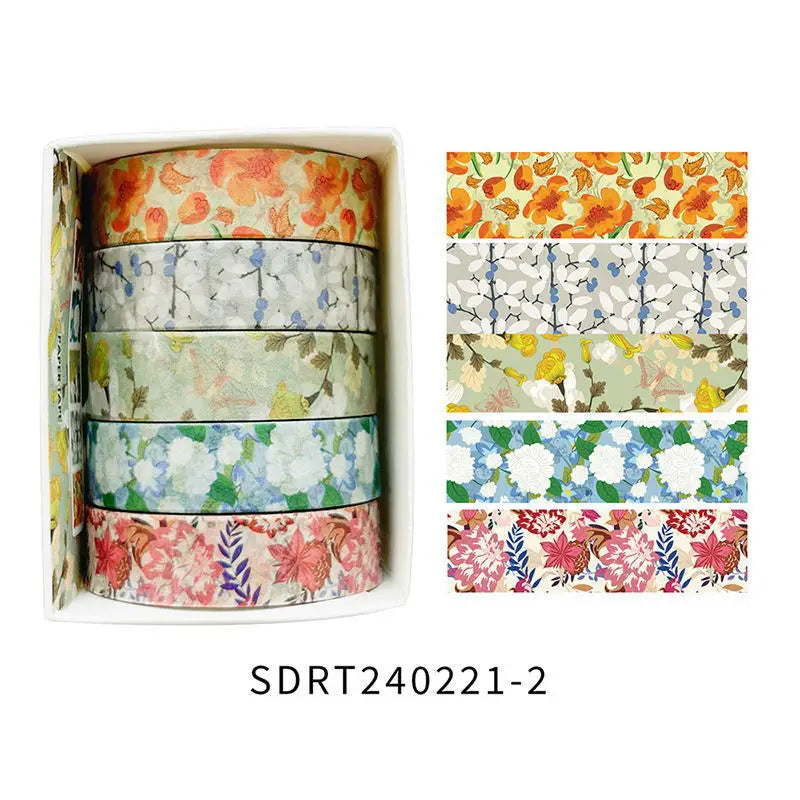 Vintage Bloom Floral Washi Tape Set