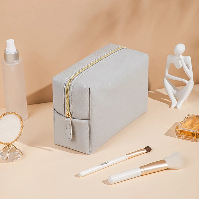 Golden Hour PU Leather Cosmetic Pouch