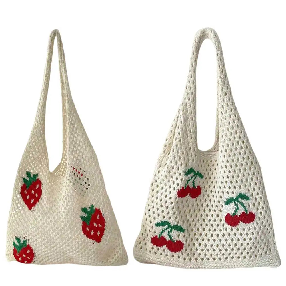 Berry Sweet Crochet Tote Bag