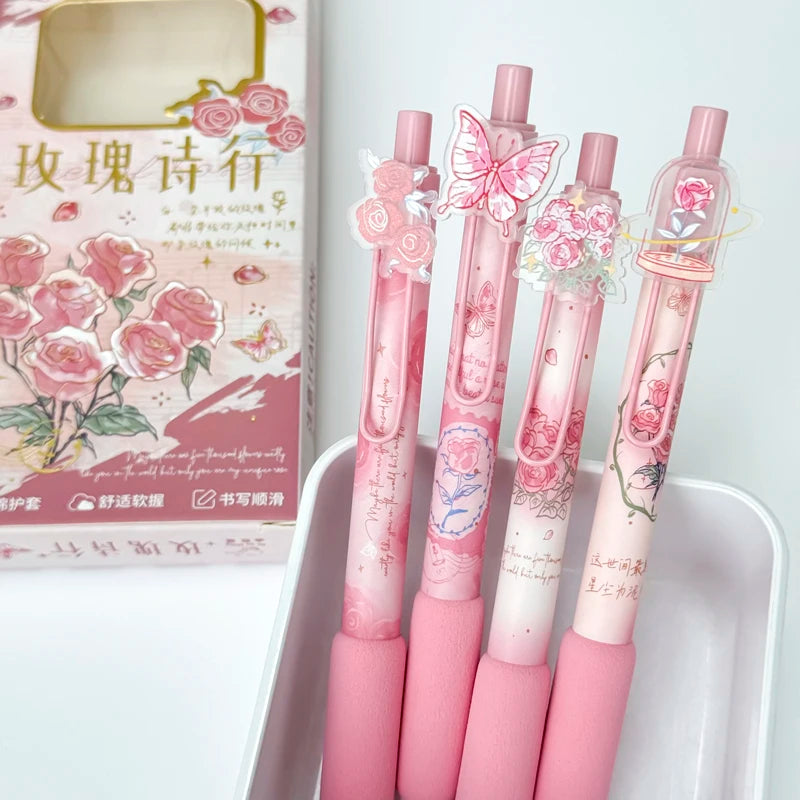 Rosy Twist Blossom Gel Pens