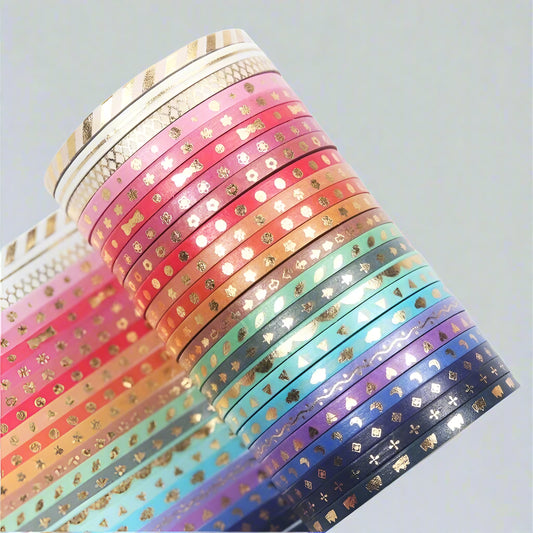 Foil Magic Rainbow Glitter Pattern Washi Tape Collection