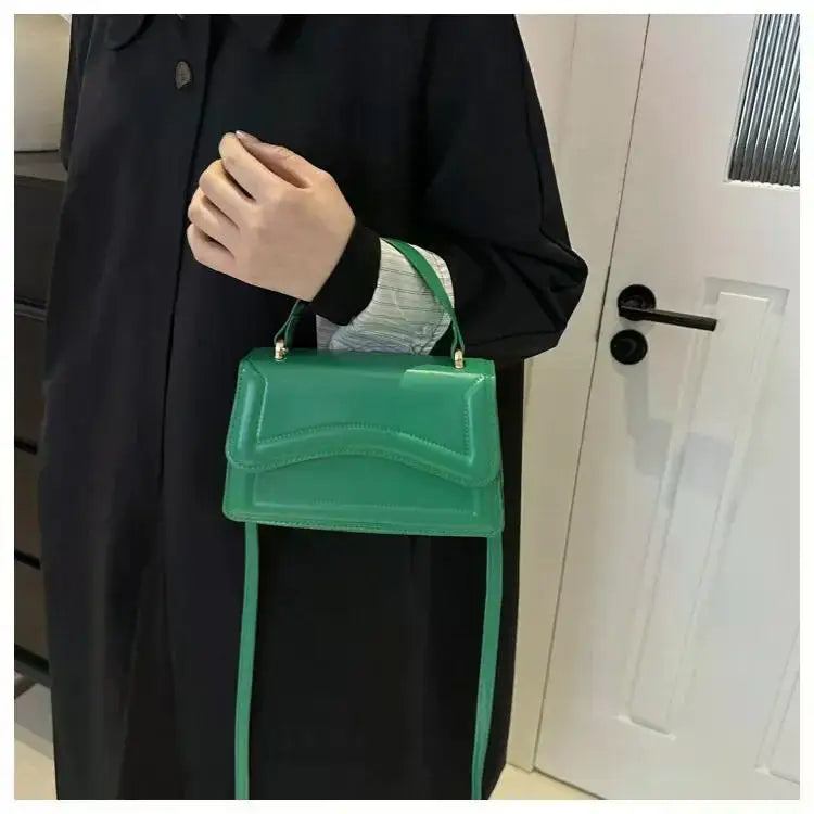 Curved Chic Crossbody PU Leather Handbag