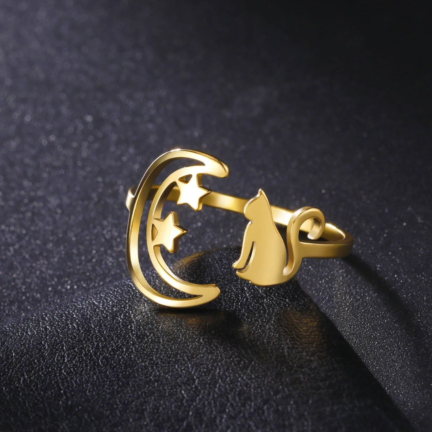 Moonbeam & Stardust Meow Stainless Steel Ring