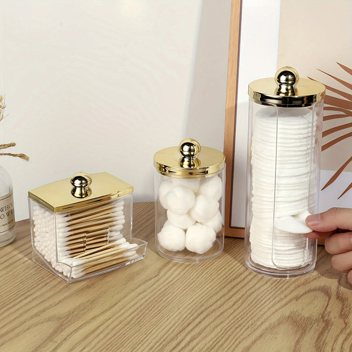 Luxe Clear Bathroom Organizers and Storage Jars