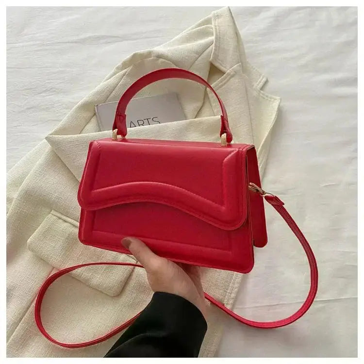 Curved Chic Crossbody PU Leather Handbag