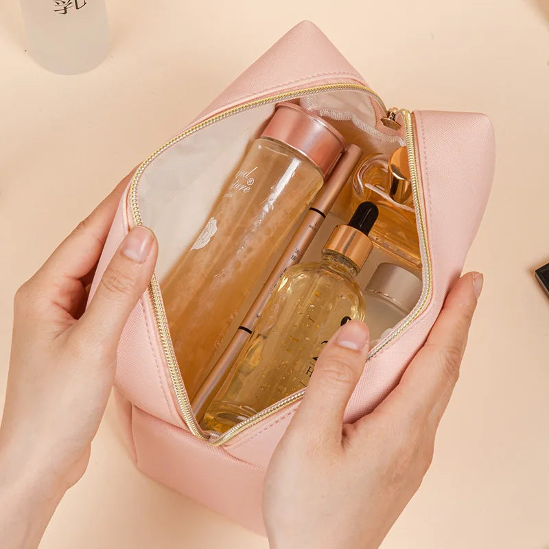 Golden Hour PU Leather Cosmetic Pouch