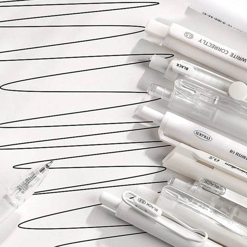 Smooth Scribble Monochrome Minimalist Gel Pen Set