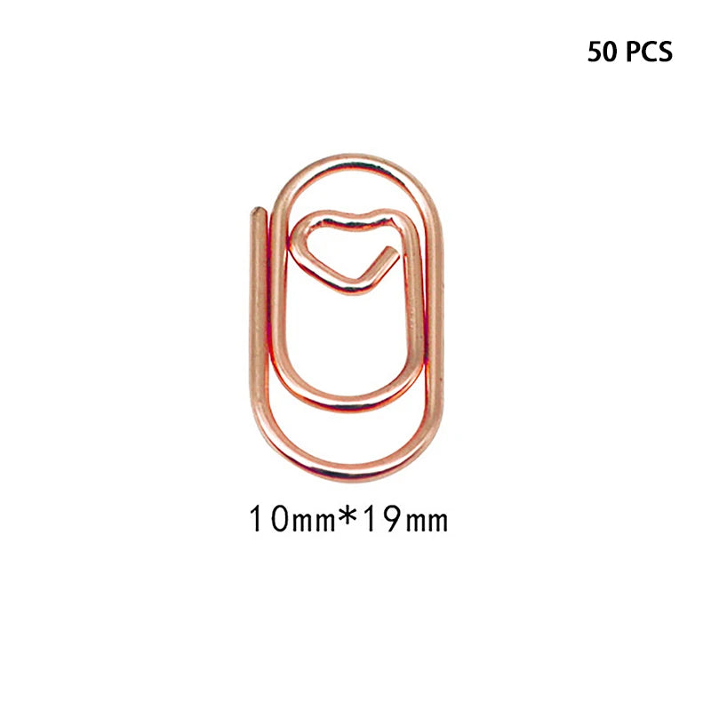 Mini Heart-Shaped Rainbow Chrome Paper Clips