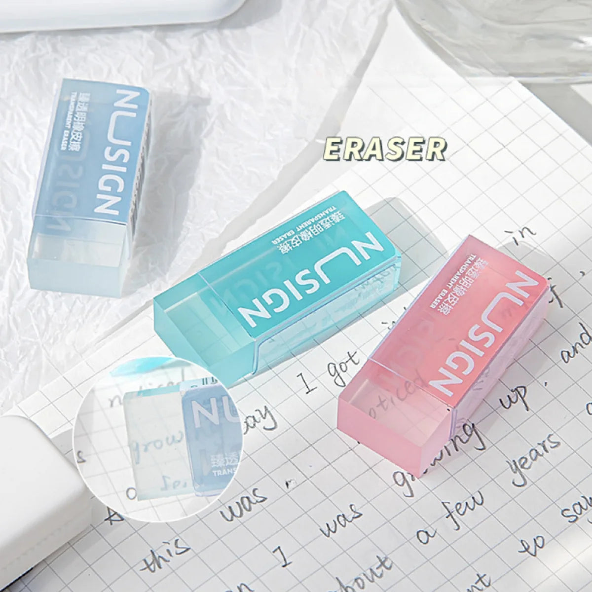 Crystal Clear Jelly-like Erasers