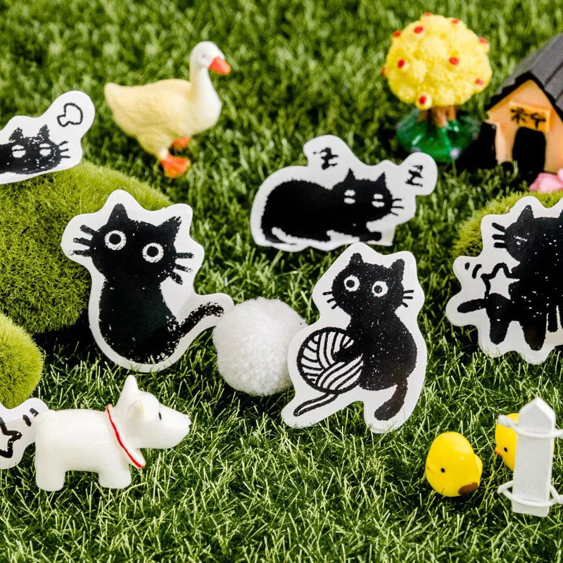 Mystical Black Cat Aesthetic Stickers