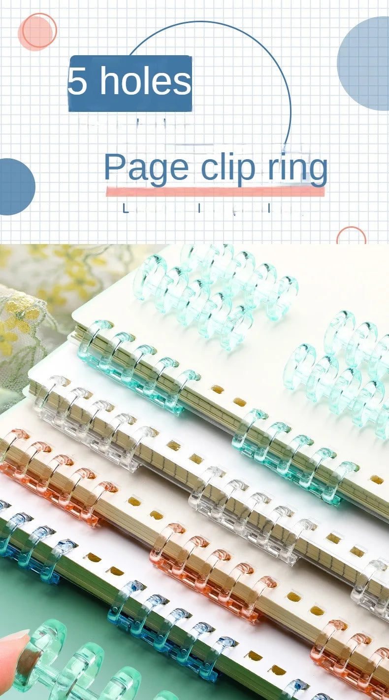 Crystal Coil 5-Hole Loose-Leaf Binder Rings