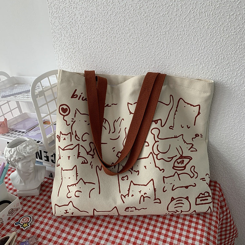 Meow & Friends Tote Canvas Tote Bag