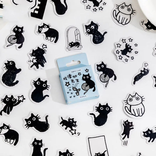 Mystical Black Cat Aesthetic Stickers