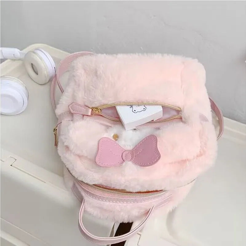 Fluffy Bloom Plush Backpack