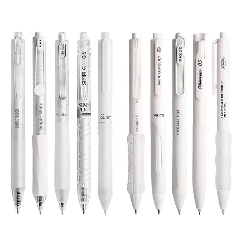 Smooth Scribble Monochrome Minimalist Gel Pen Set