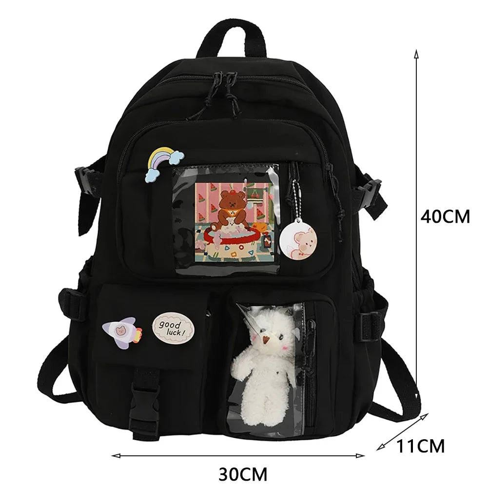 Japanese Bear Bloom Buddy Aesthetic Laptop Backpack